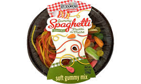 Raindrop gummy spaghetti